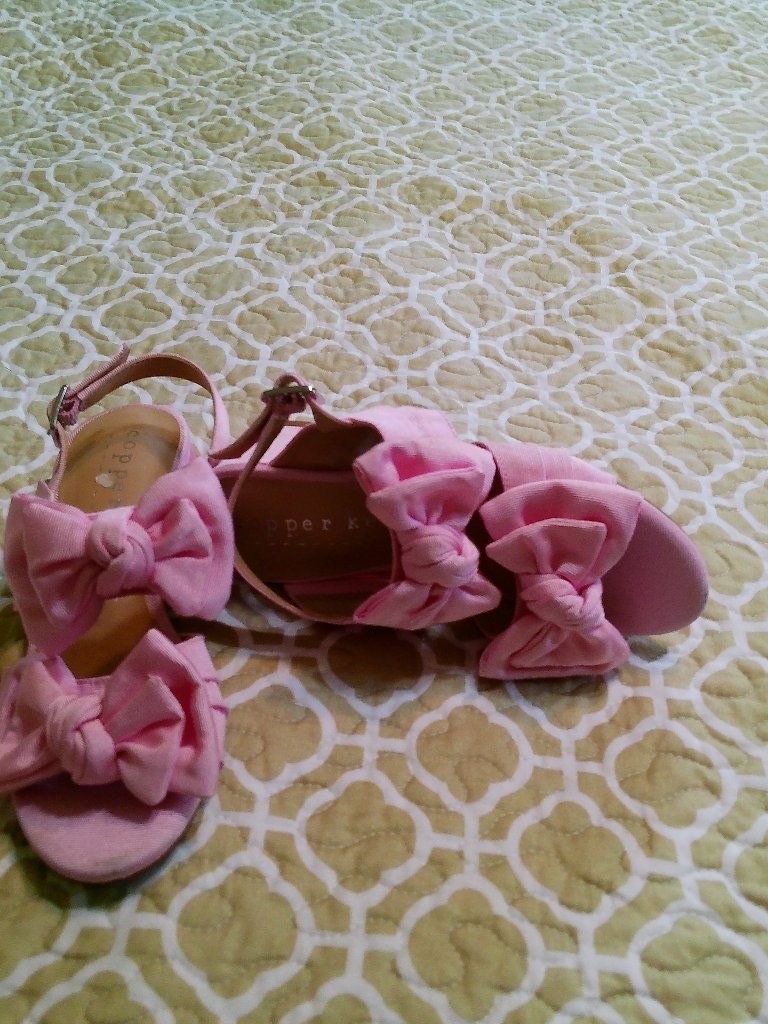 Copper Key Girls' Phelia Double Bow Heels Featuring Large Pink Bow 2 Med